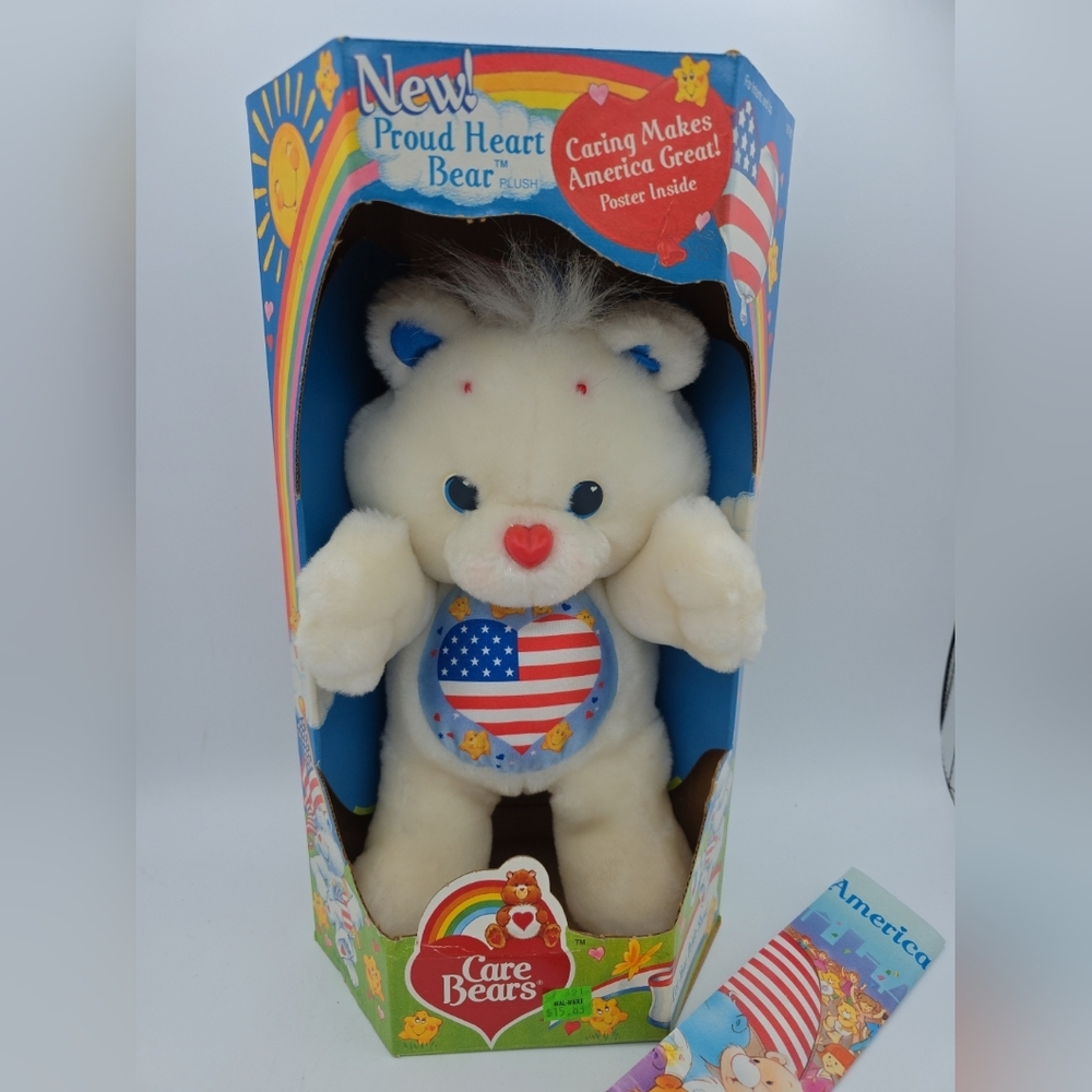 RARE 1991 CARE BEARS PROUD HEART BEAR MAKES GREAT Stuffed Plush TOY UNOPENED BOX